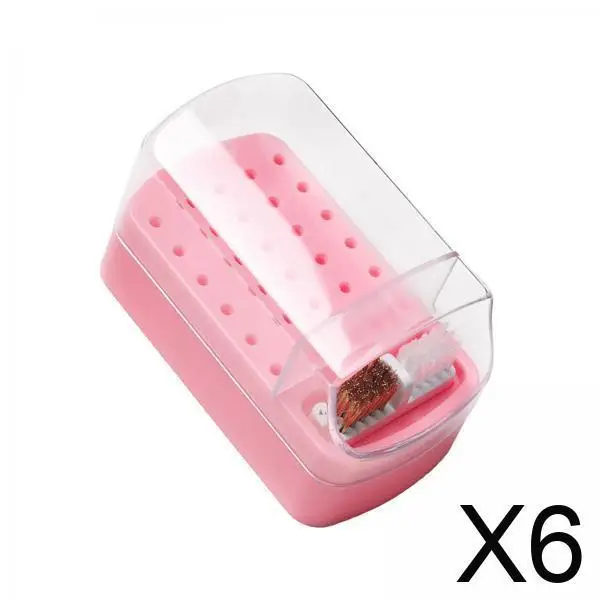 

6x Nail Holder Polishing Bits Storage Box Display Stand Nail Bit Organizer Grinding