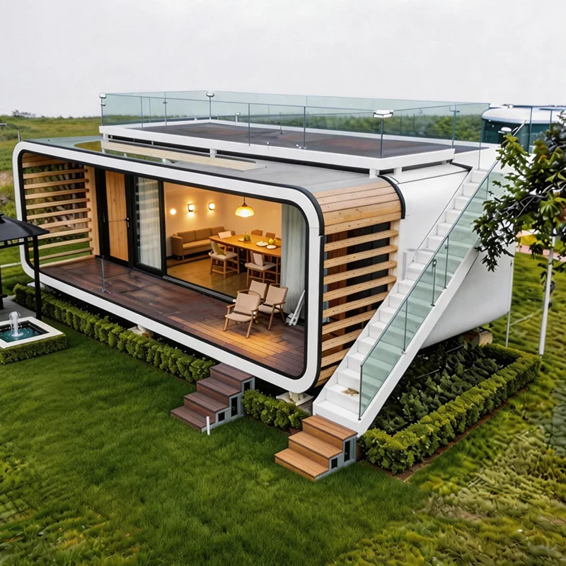 40FT Smart Breathable Apple Cabin Modular Prefab Capsule House Sandwich Panel Shipping Container House For Outdoor Residential