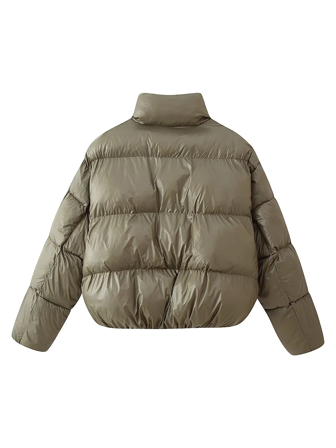 Giacca corta in cotone con colletto rialzato semplice e versatile a maniche lunghe alla moda invernale in stile europeo e americano