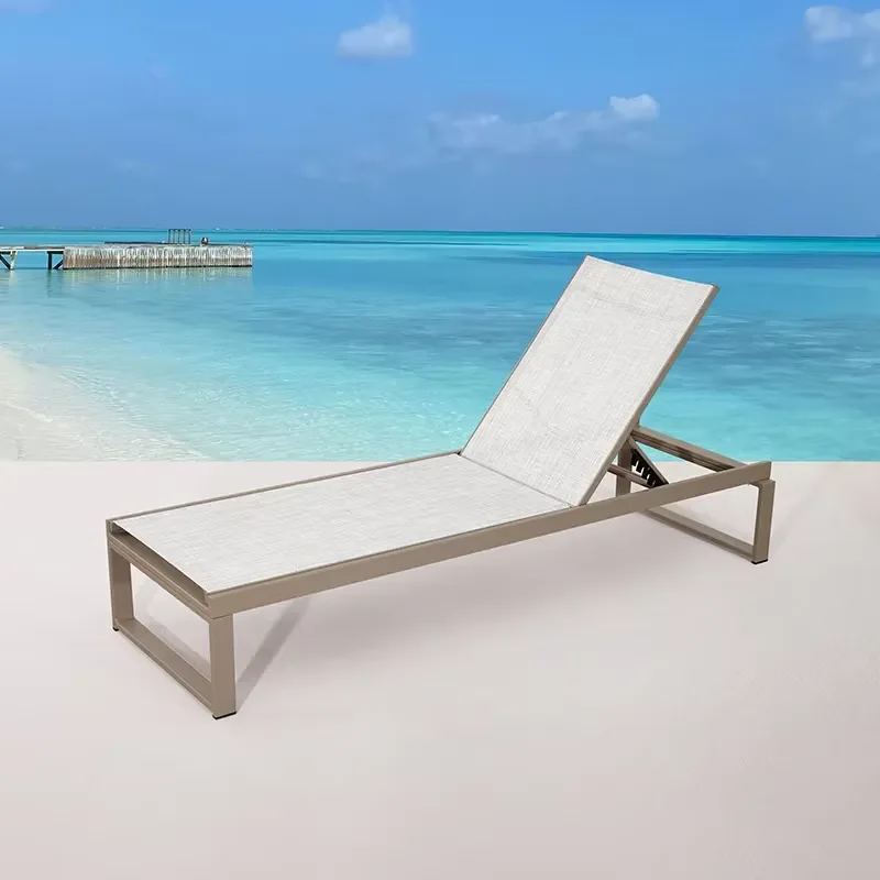 Cheap Modern Exterior Beach Garden Aluminum Chaise Lounge Chair Furniture Outdoor Poolside Teslin Sun Loungers
