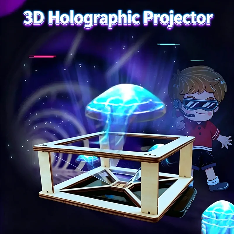 Kit de modèle de projecteur holographique 3D DIY, jouet éducatif scientifique STEM, ensemble d'expérimentation physique par projection, créatif pour le bureau