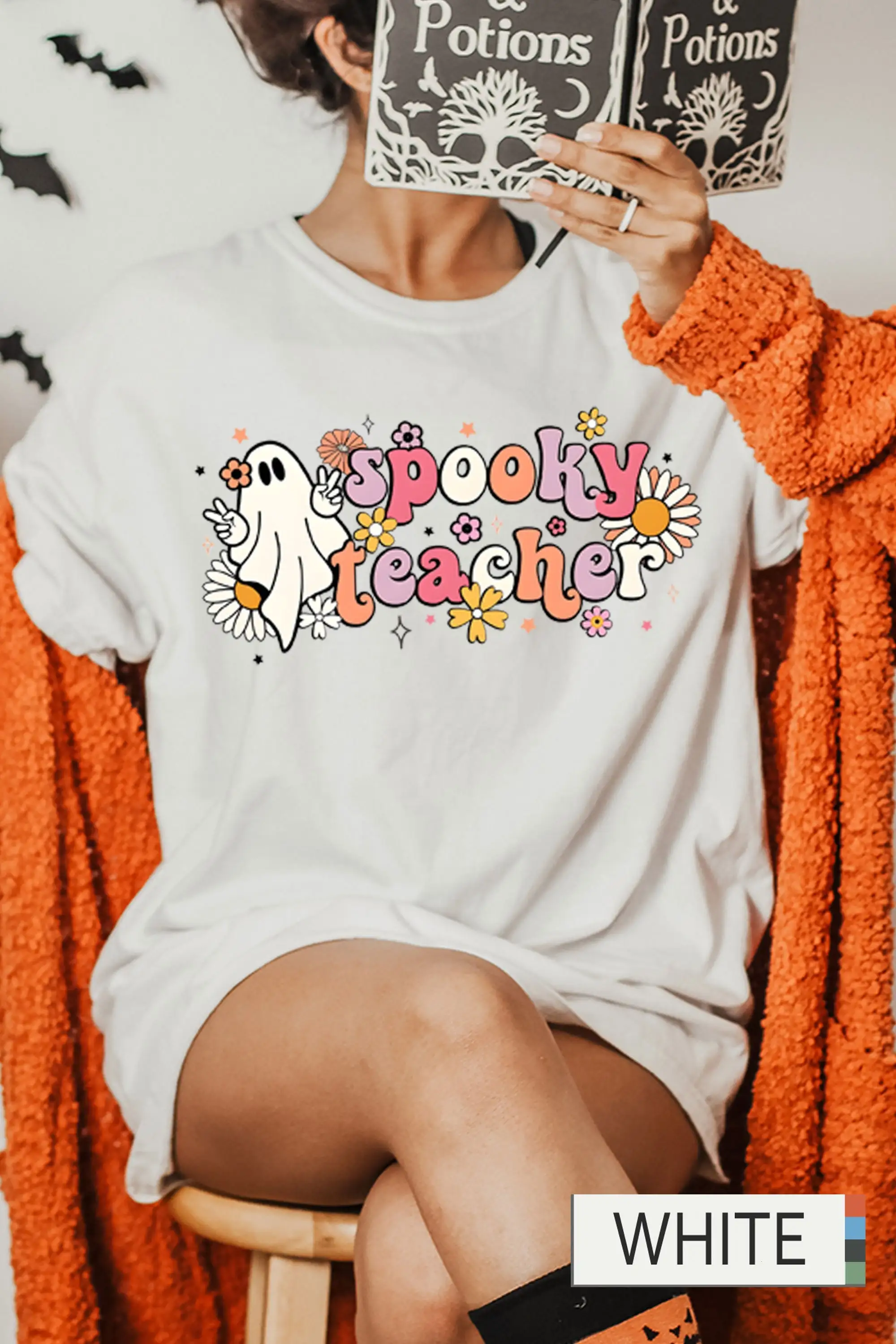 

Spooky Teacher T Shirt Ghost Cute Season For Comfort Colors