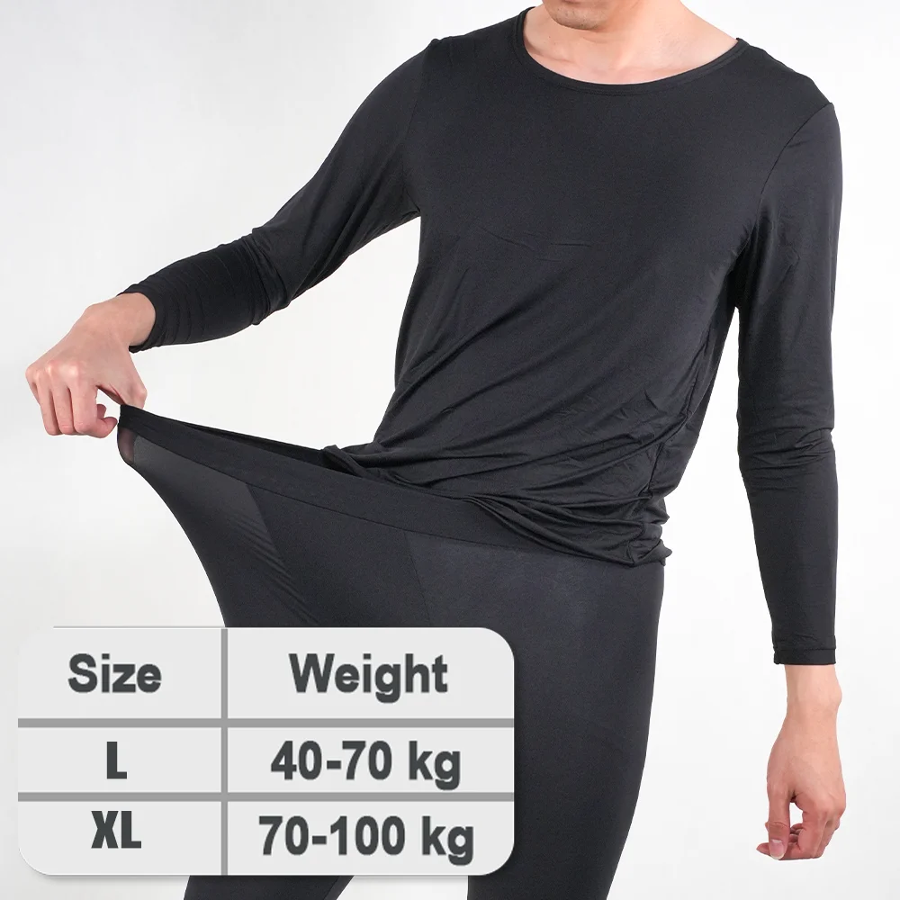 Mens Thermal Underwear Set Seamless Ultra-thin Pajamas Suit High Elastic Long Sleeve Long Johns Autumn Winter Skincare Clothing