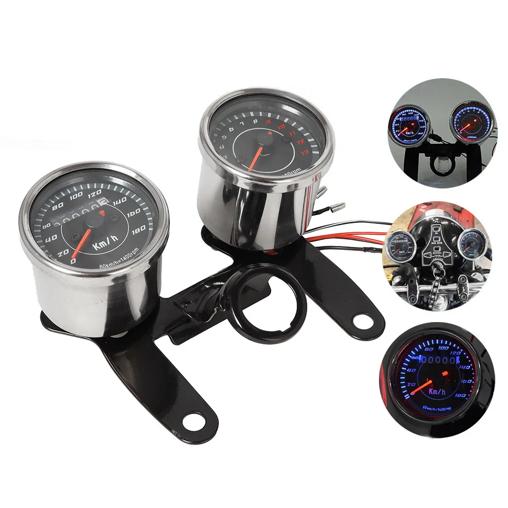 

Motorcycle LED Backlight Speedometer Tachometer Odometer Tacho Gauge Speedometer Tachometer Odometer Gauge Set