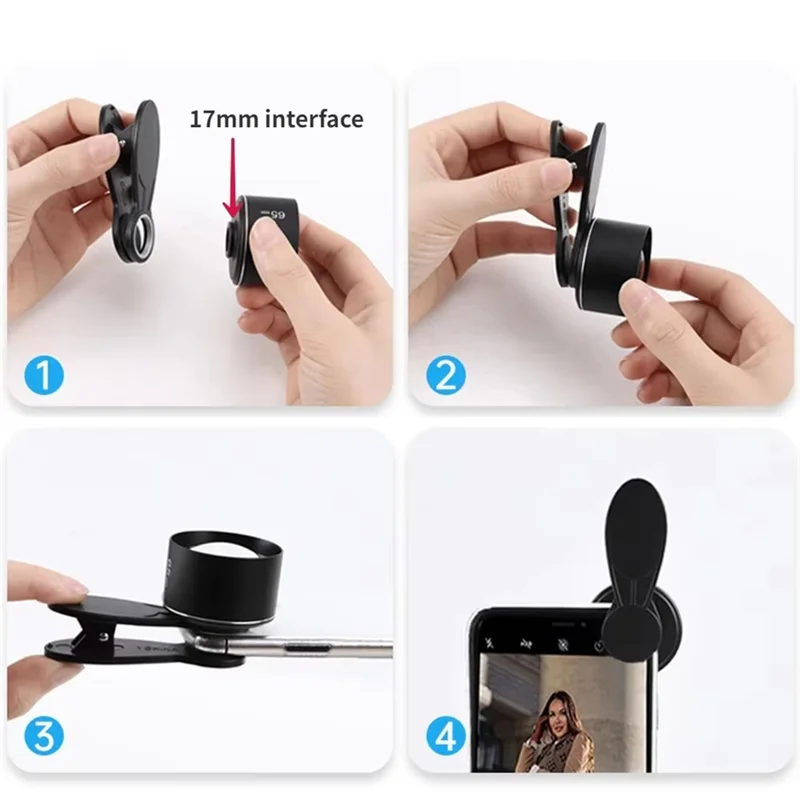 High Quality-65Mm Portrait Lens Phone Telephoto Lens For Iphone And Android For Iphone 16 15 14 13 12 Pro Max Tablet Laptop Webc