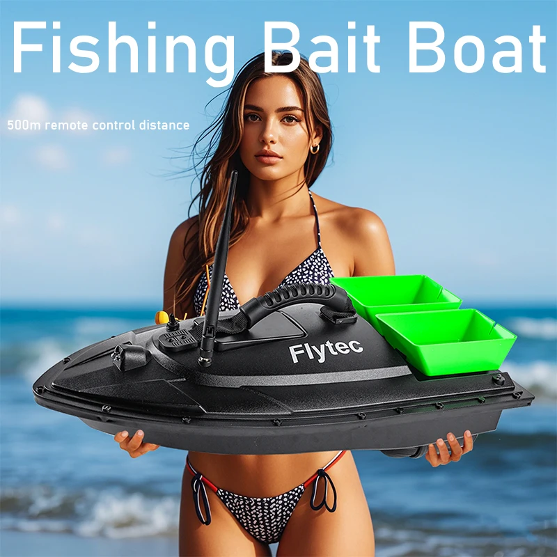 MBLN   Fishing Bait Boat 500m Remote Control Bait Boat  1.5KG Double bait tank Loading Support Automatic Cruise/Route VX