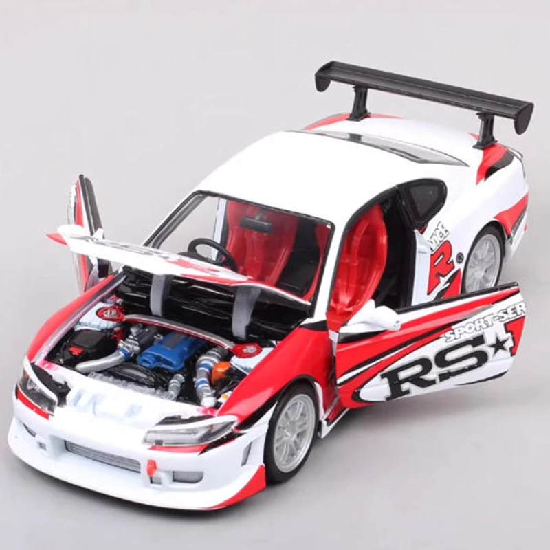 

Welly 1/24 Silvia S15 RS R Simulation Alloy Car Model Static Collection Decorated Holiday Gifts Toys