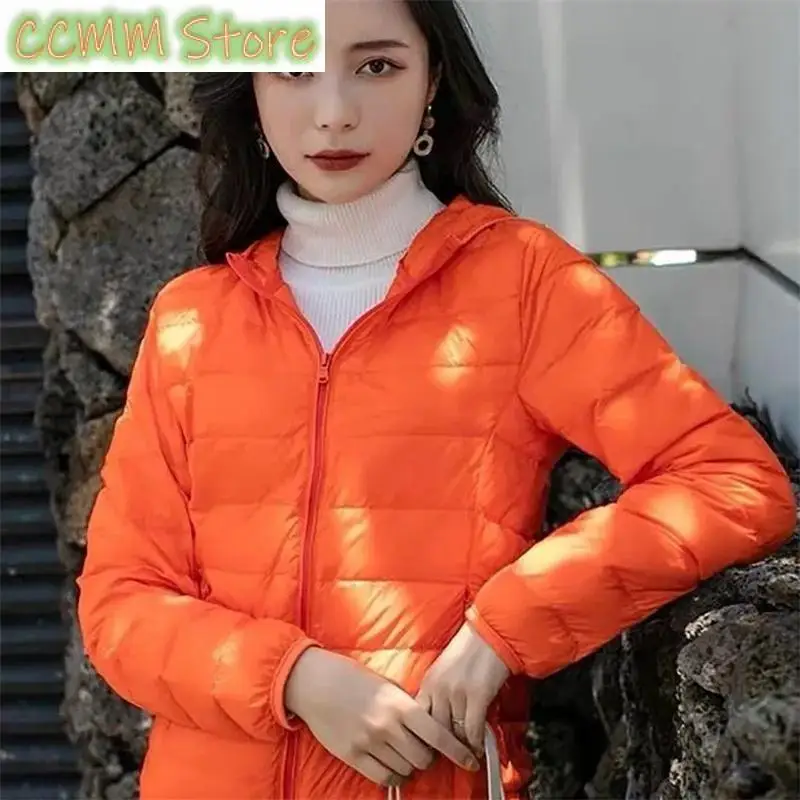 Down Jacket Women Parkas Windproof Puffer Coat New Autumn Winter Warm Stand-UP Collar Thin Cotton Coat Short Overcoat Top Ladies