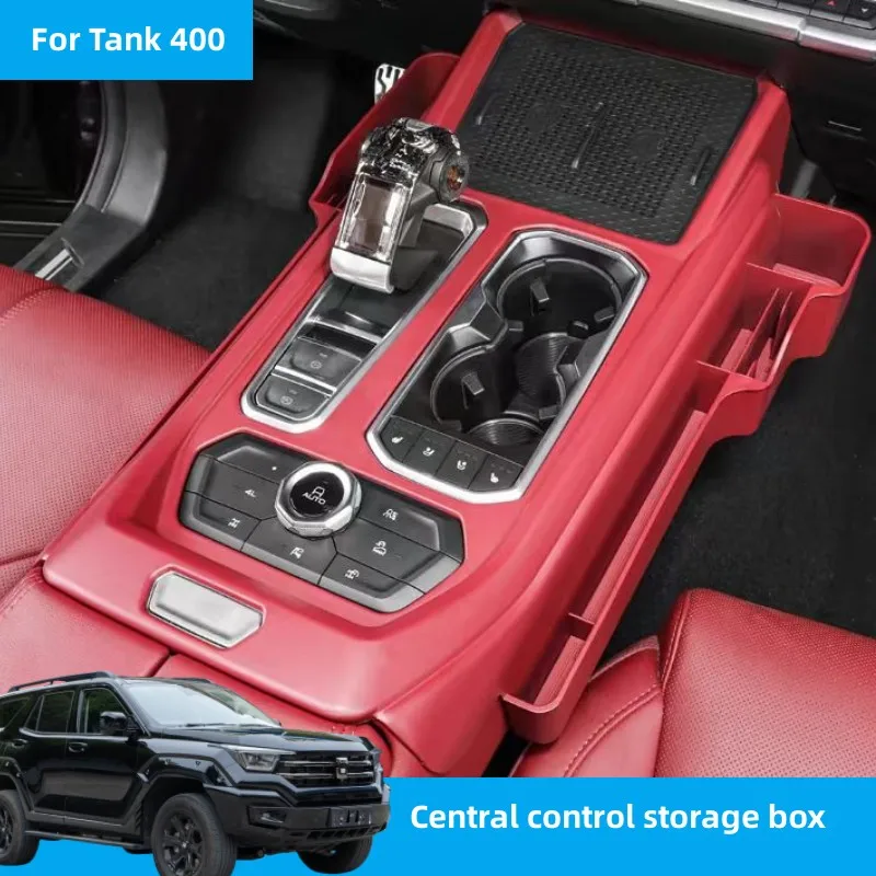 Car Central Control Storage Box Water Cup Mobile Phone Holder For Great Wall GWM WEY Tank 400 2023 2024 Car Accessories