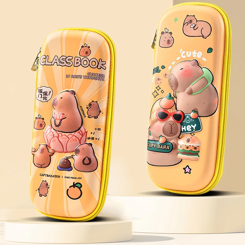 3D Capybara Pencil Case Drop Resistant Waterproof Student School Supplies Large Capacity Multifunctiona Pen Pouch Stationery