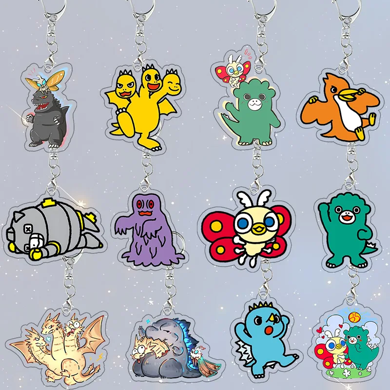 Chibi Godzilla No Gyakushuu Acrylic Keychain Exquisite Bag Pendant Anime Backpack Decor Hanging Ornaments Birthday Gift