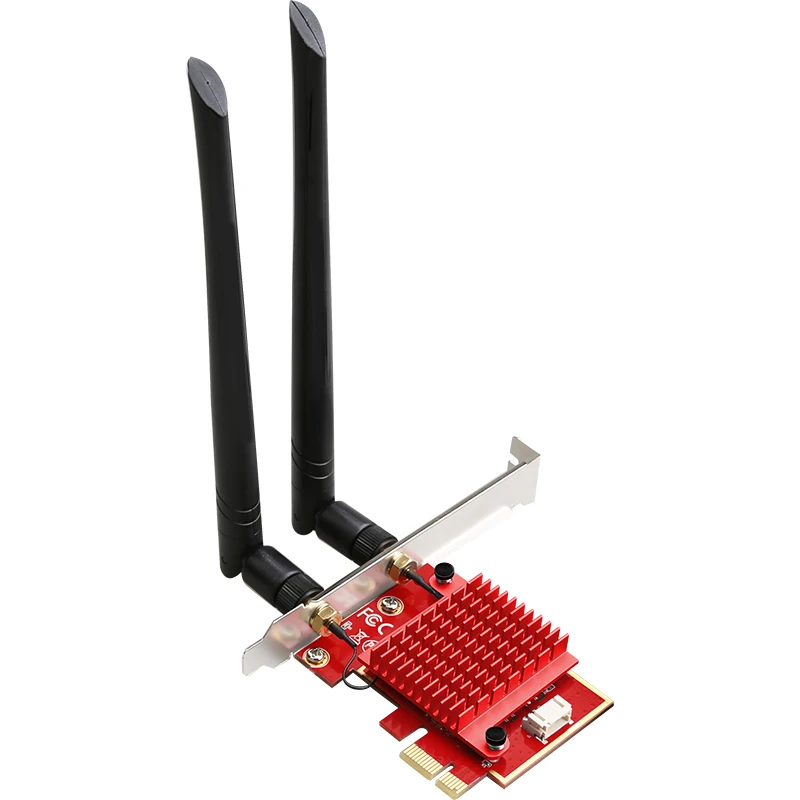 

WiFi 6E AX210 PCIE WiFi-карта Bluetooth5.2 Сетевая карта 6 ГГц/5 ГГц/2,4 ГГц 5400M Трехдиапазонный адаптер Wi-Fi WLAN