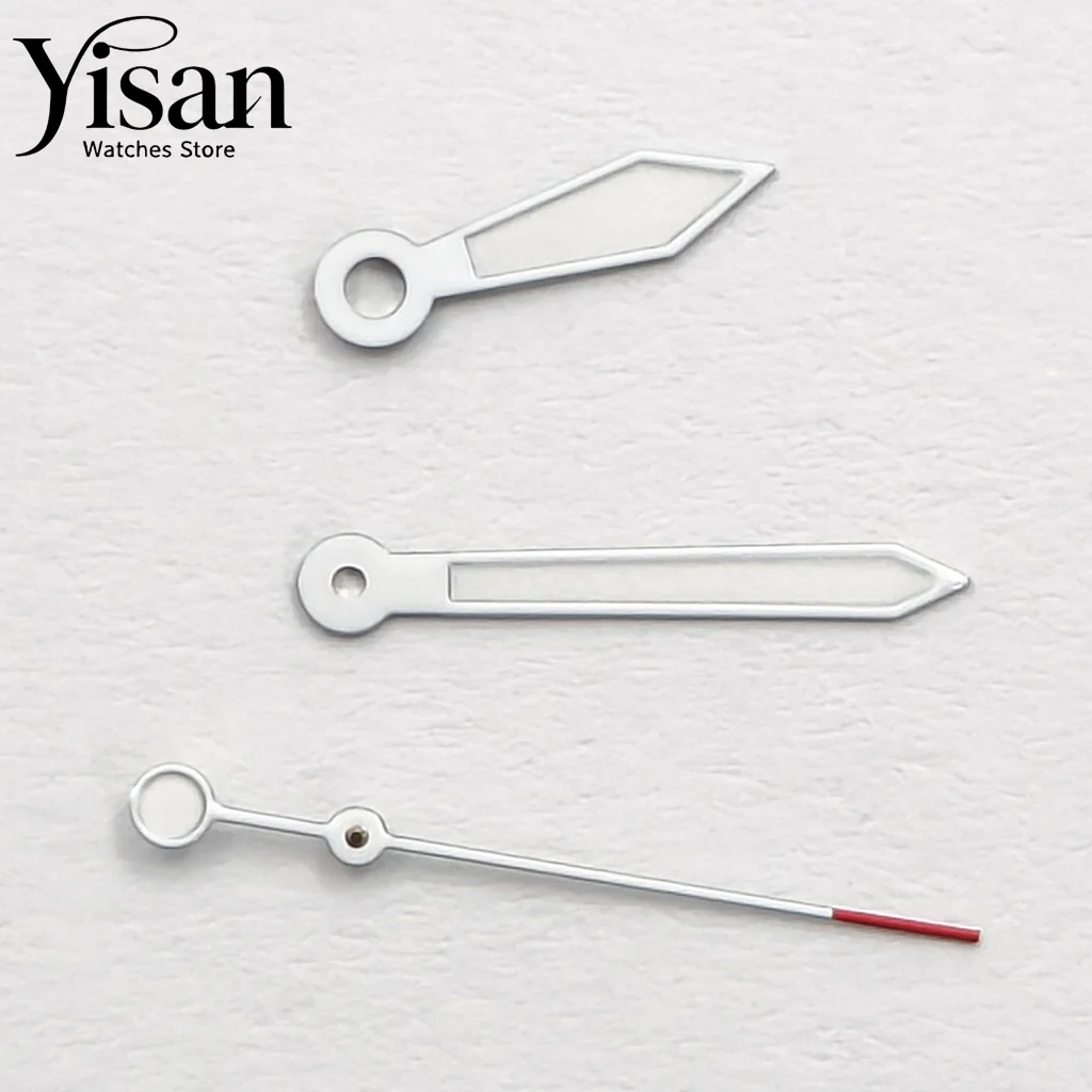 Yisan White Watch Hands Set Green Luminous Fit VH31 Quartz Movement Watch Mod Replacement Repair Accessories