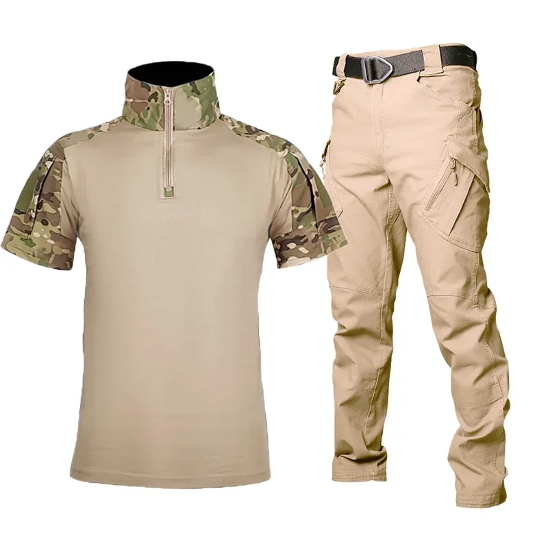 Conjunto de uniformes militares multicam para hombre, equipo táctico negro, entrenamiento deportivo al aire libre, caza