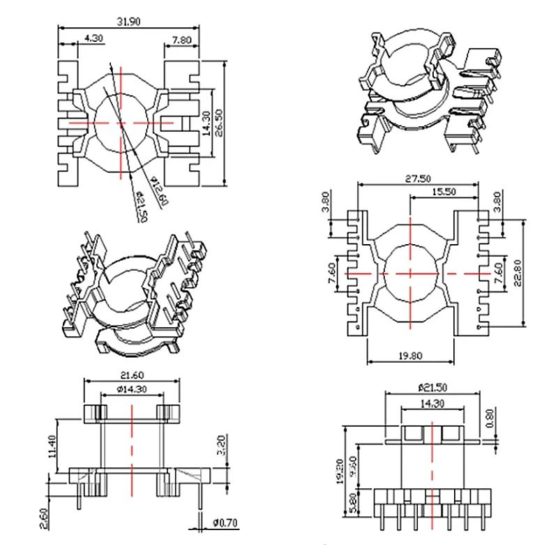 PQ2620 ferrite core PC44 material  and bobbin Vertical 6+6 pin 10sets/lot