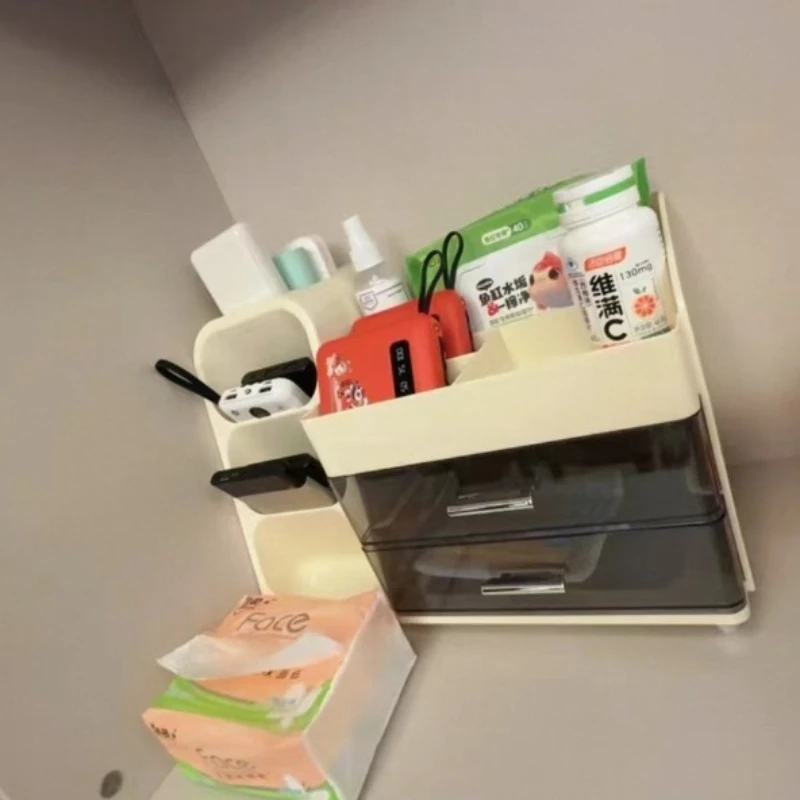 

2in1 Desktop Organizer with Drawers Student Stationery Holder,Open Pen Stand,Thick Desk Storage, Office School Supplies Organize