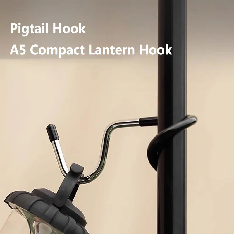 Suporte de Aço Inoxidável para Luminárias, Ganchos Portáteis para Poste de Barraca, Suporte para Lâmpada de Caça e Pesca, Ferramentas para Camping ao Ar Livre