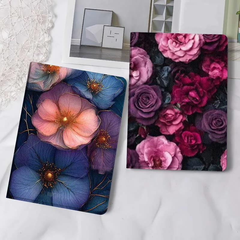 

Beautiful Flower Luxury Gift For iPad Pro Air Mini 2 3 4 5 6 7 6th 7th 10th 11th 10.2 9.7 10.5 11 Foldable Tablet Case
