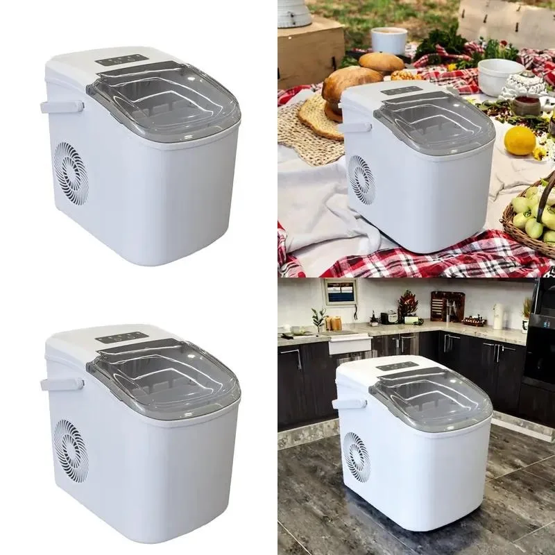 2025 New Electric Countertop Portable Ice Maker 220V Household Hotel Bullet Ice Machine Plastic Shell 10-20kg Day