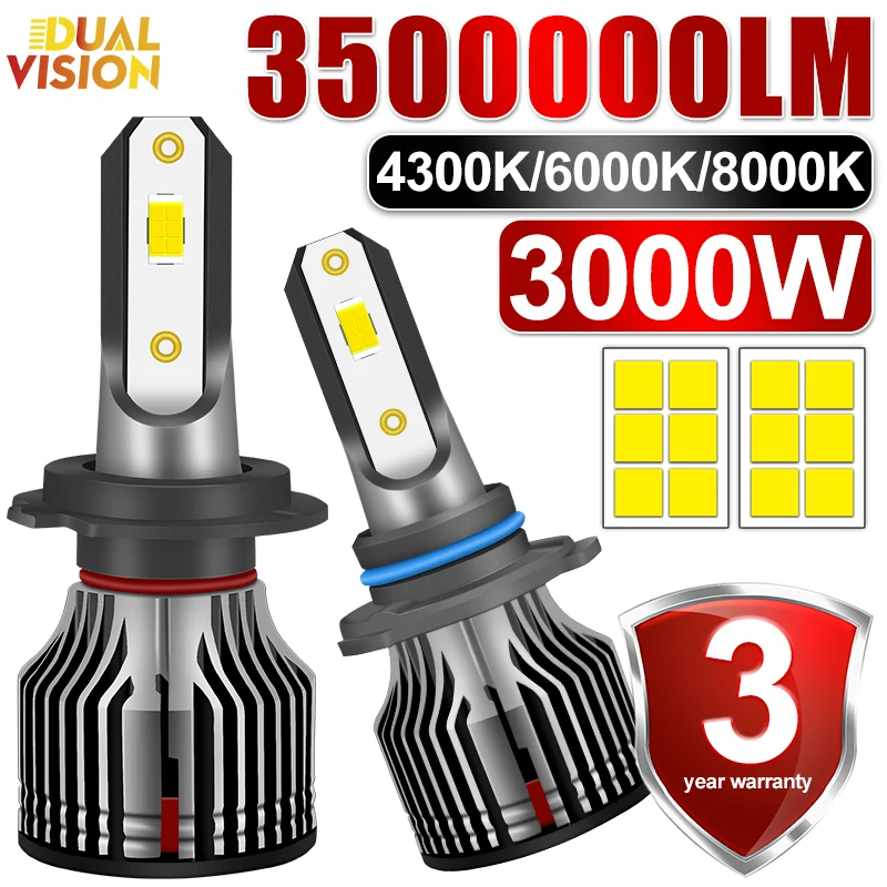

H7 H11 Светодиодные фары Лампы CANBUS 5580 CSP Супер яркие автомобильные фары 3500 Вт H4 H1 HB3 HB4 9005 9006 H9 H8 9012 HIR2 Turbo Противотуманные фары