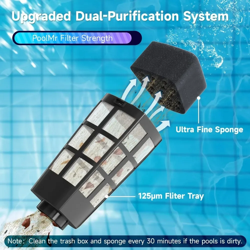 Cordless Handheld Pool Vacuum, Rechargeable Pool Cleaner with 16 Gal/Min Suction, 60 Min Runtime, Dual-Phase Cleaning System, Id