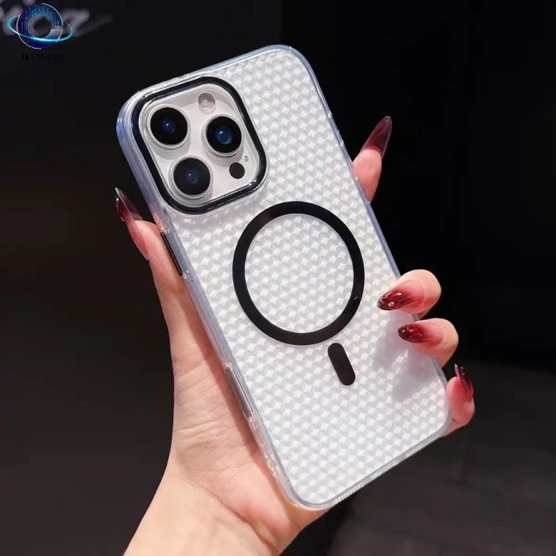 [แม่เหล็กแรงสูง] สำหรับ iPhone 16 Pro Max 14 13 12 11 Pro 15 Plus เคสโทรศัพท์นิ่มสีพื้นเรียบง่าย ปุ่มกดอิสระ