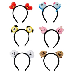 Kawaii BT21 Cute Baby Series Hair Hoop Cute Cartoon Plush Face Wash Hair Accessories Girls Head Hoop Birthday Gift