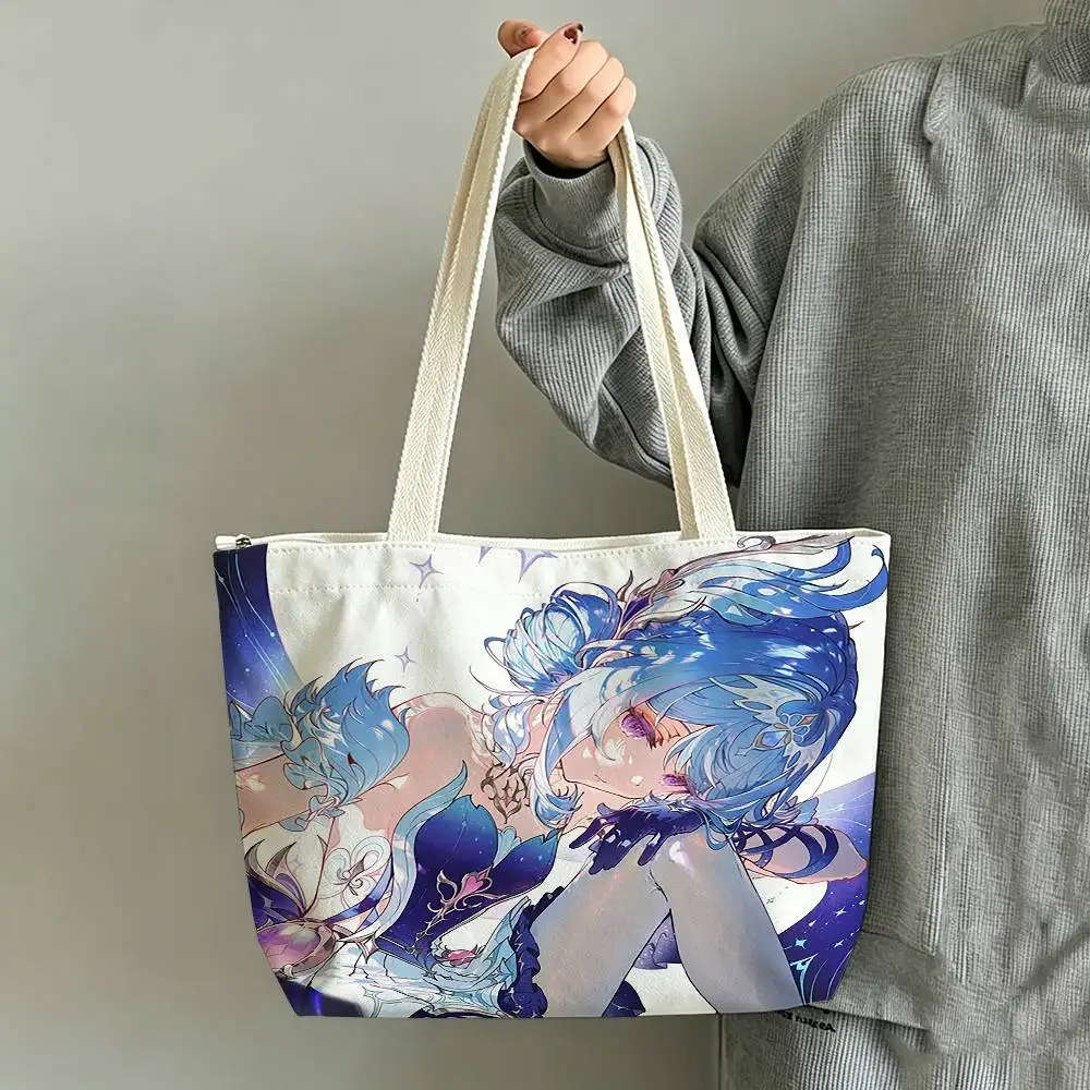 Odette Printed Canvas Tote Bag Shoulder Bag Commuter Mommy Shopping Bag