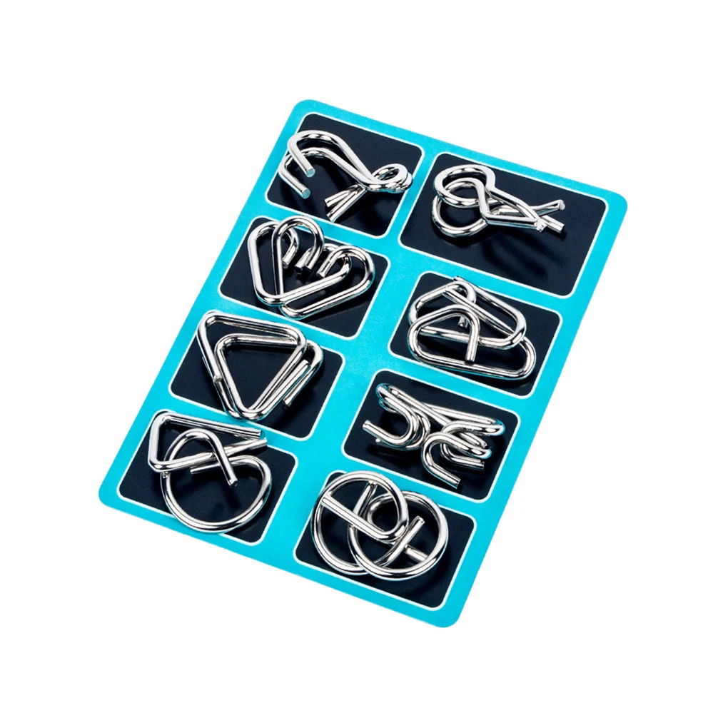 

8PCS/Set Metal Educational Toy Learning Ring Toys Game Plaything Reusable