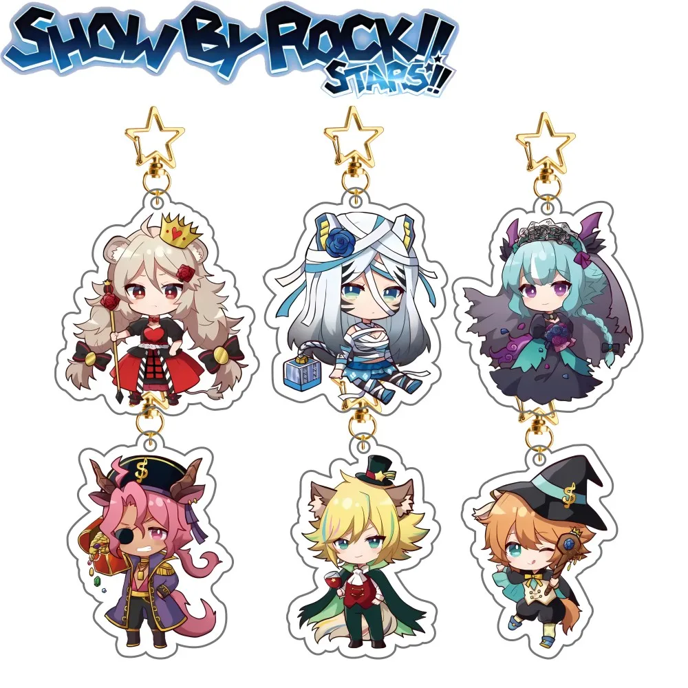 Anime SHOW BY ROCK!! 6cm Acrylic Stand Tabletop Home Ornaments keychain Accessories Student Decoration Girls Boys Holiday Gift