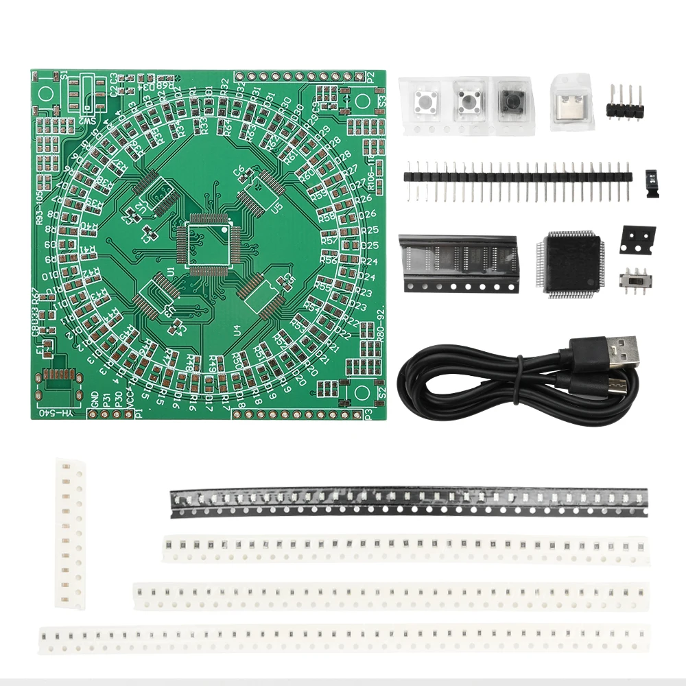 

LQFP64 SMD Soldering Practice Board Kit Type-C Interface Flowing Lamp Practice Board PCB Welding Practice Kit