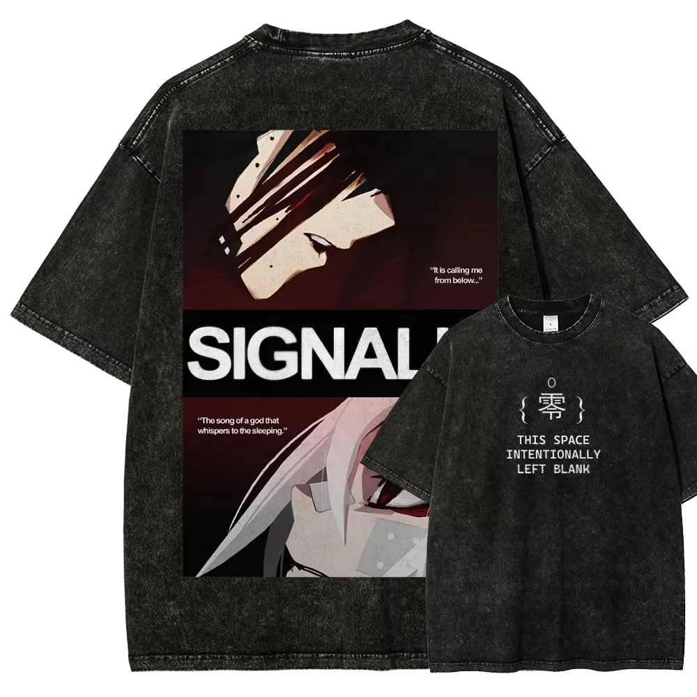 Signalis Year Round Clothing New Model Washed T-shirt Anime Lover T Shirts Y2k Oversized Vintage Loose Cotton Streetwear Unisex