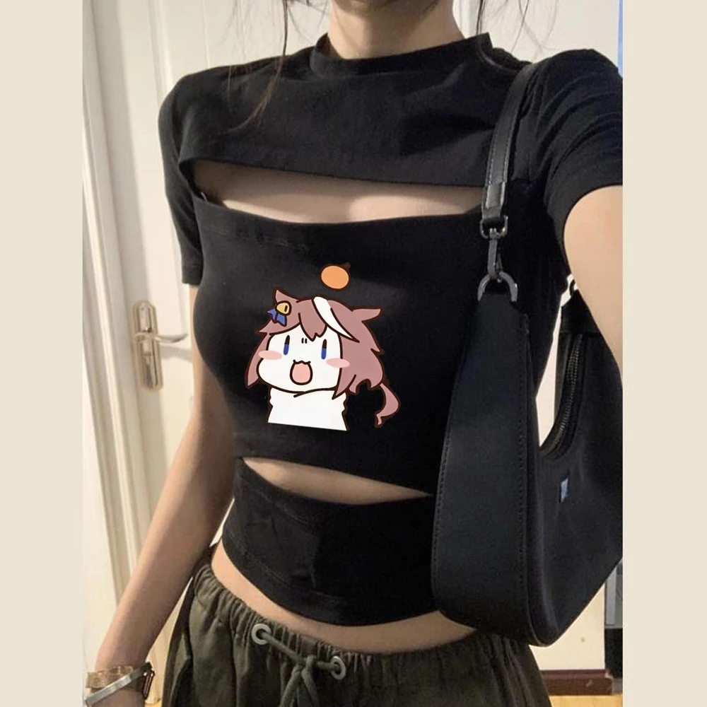 Umamusume Pretty Derby cropped top teen party vintage scene  dollette japan tshirt anime baddie korean fashion scene  meme