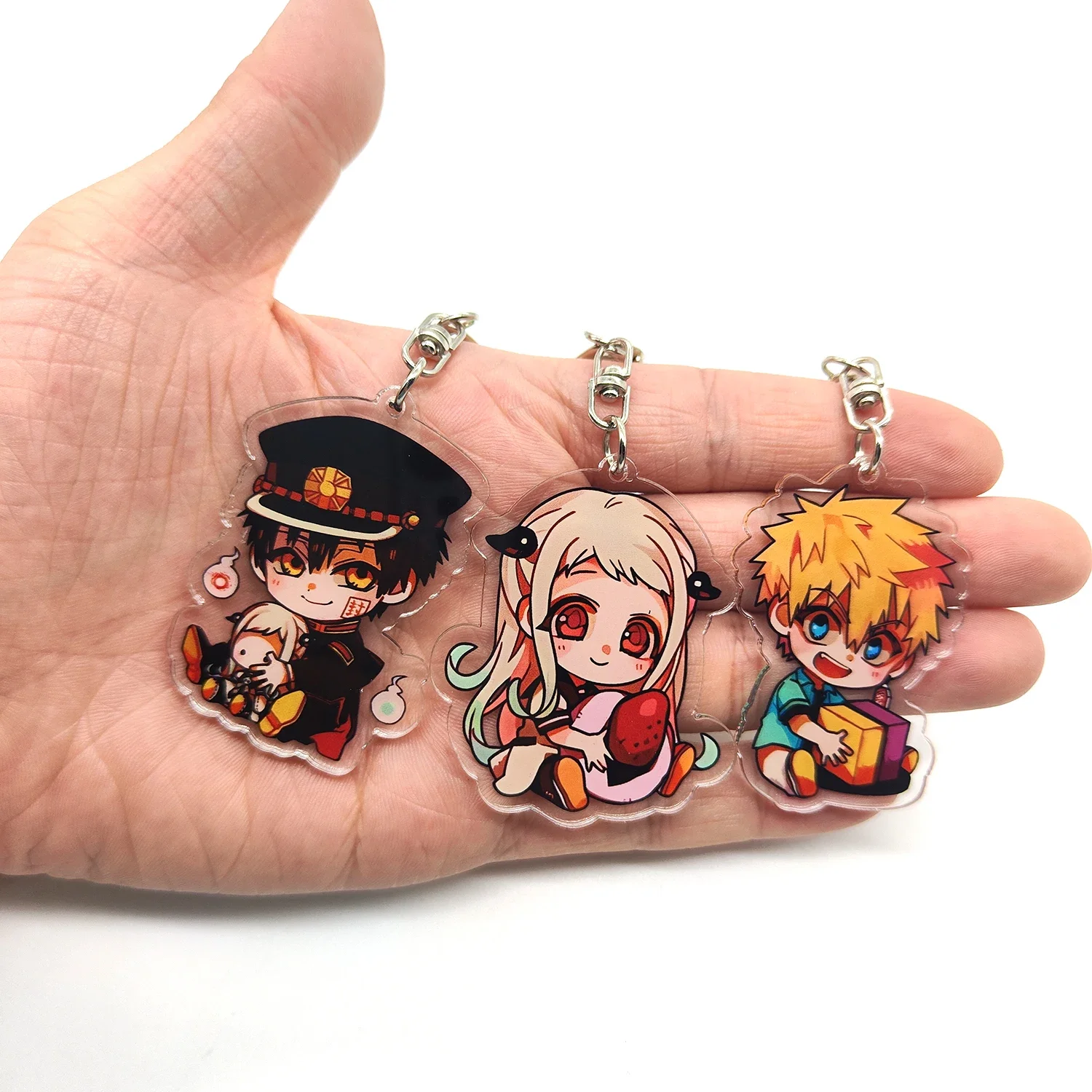 3/4pcs/set Anime Keychain Hanako-kun Cute Cartoon Keychain Car Accessories for Men Bag Pendant Friend Gifts Jewelry