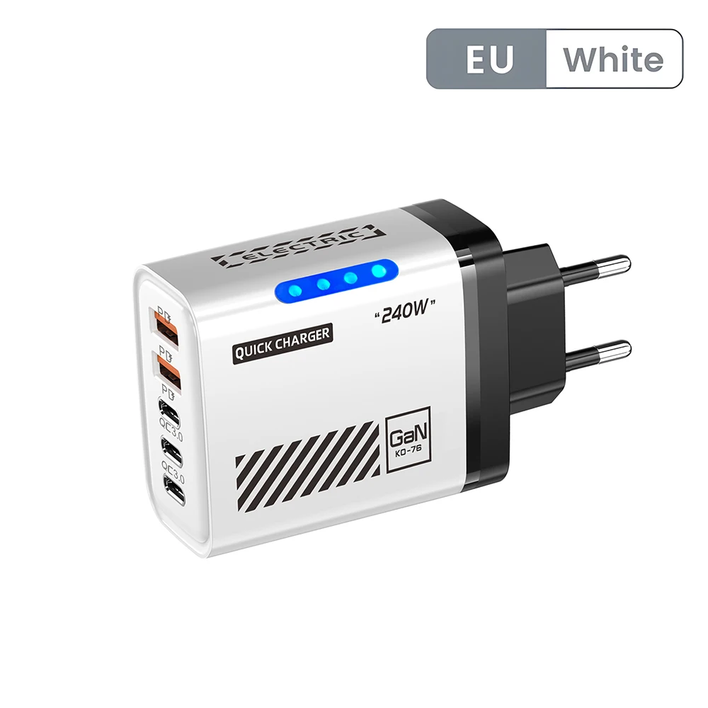 5-poorts snellader Type C Quick Charge 3.0 USB C wandladeradapter voor iPhone 17 Pro Samsung Xiaomi mi PD USB snel opladen