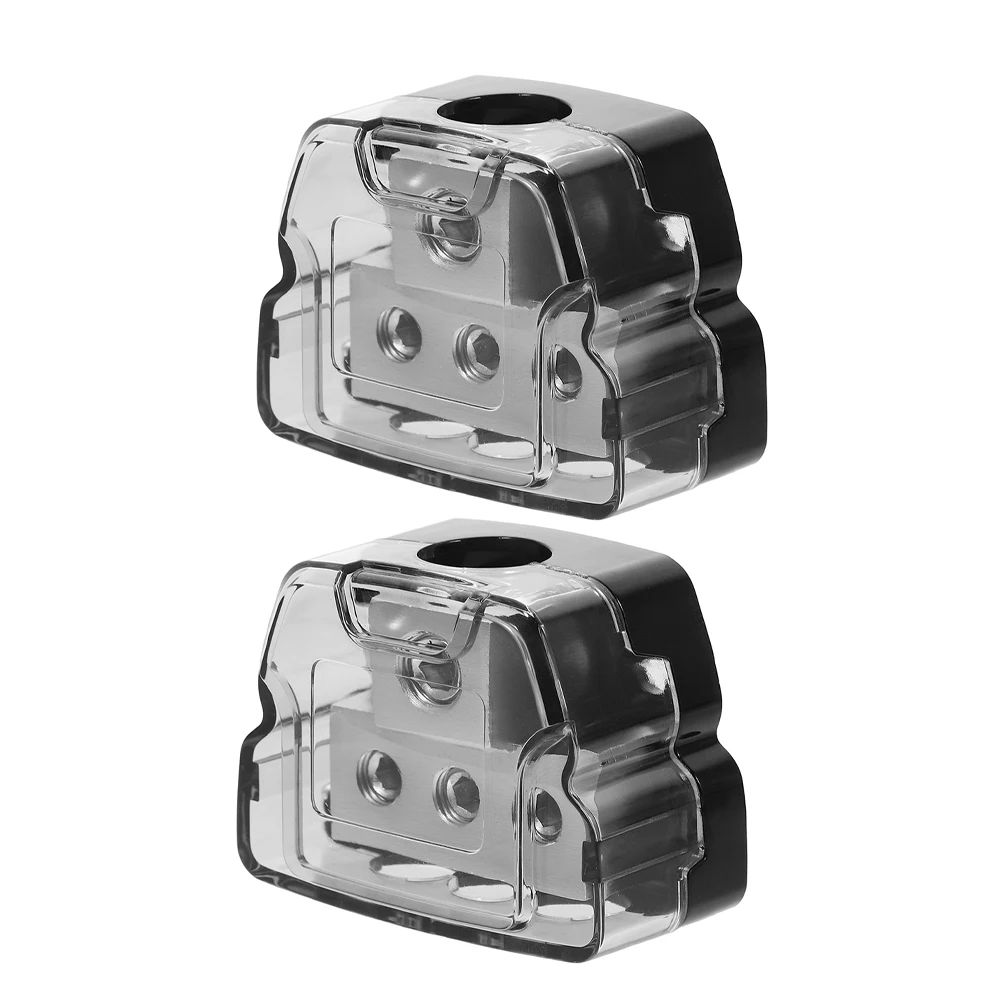 

2pcs Car Audio Splitter Box Durable Easy No Wiring Installation Versatile Power Distribution Block For Car