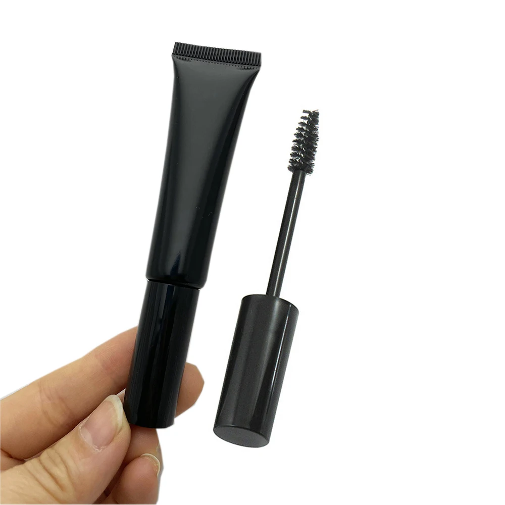 New Arrival 15ml Empty Mascara Tubes Squeeze Eyelash Bottle Black Soft Tube Cosmetic Packing Container