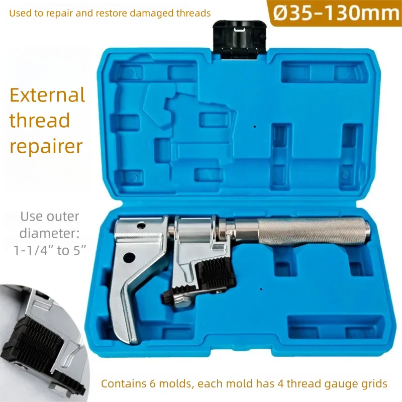 35-130mm External Thread with 6 MultiSize Dies for Shafts Axles and Mechanical Parts Restoration Tool