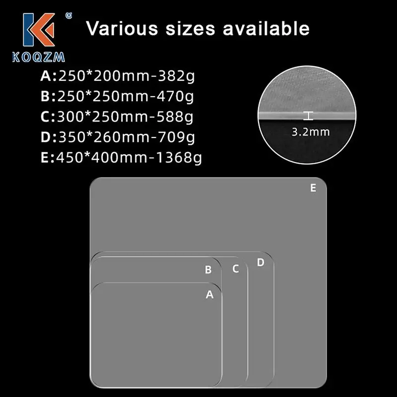 Glass Gaming Mouse Pad Hard Waterproof Clear Game Mouse Mat Professional Smooth Mousepad for Laptop PC Office Desk Mat Notebook