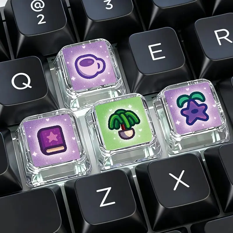 Stardew Valley Transparent Backlit Keycap Clear Shine Through Keyboard Cap Mechanical Keyboard Accessory DIY Gaming Keyboard