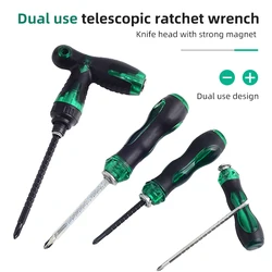 Multifunctional Telescopic Screwdriver Ratcheting Screwdriver Repair Tool Driver