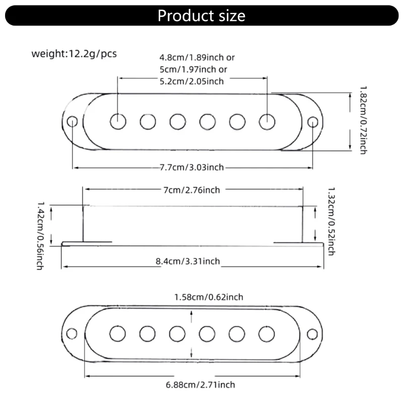 

Single Coil Guitar Neck Pickup Cover Electric Guitar Neck Pickup Shell Guitar Hardware Guitar Accessories Metal Texture