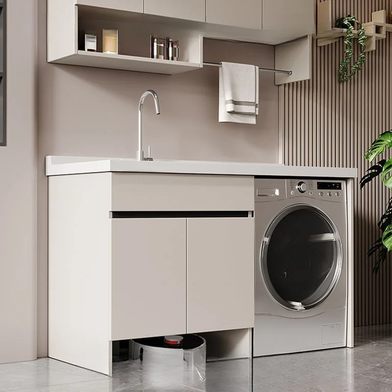 Honeycomb aluminum balcony washing machine cabinet combination household sweeping robot laundry cabinet integrated laundry