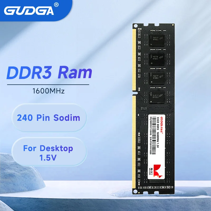 GUDGA 데스크탑 PC용 비 ECC 240 핀, DDR3 데스크탑 램 메모리, 1600MHz, 1.5V, 2GB, 4GB, 8GB 