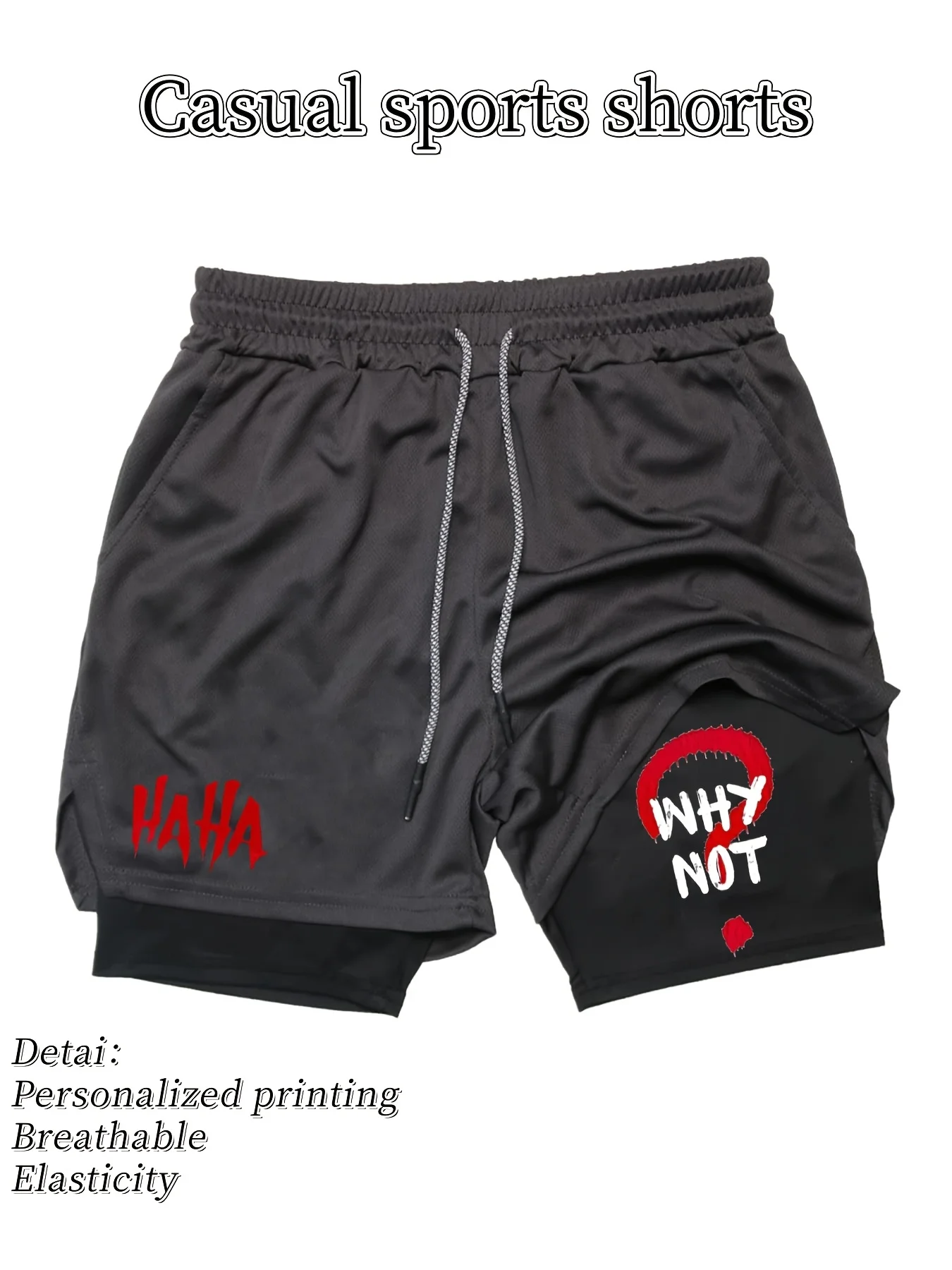 

Men'S Casual Sports Shorts - Breathable, Quick-Dry, Elastic Waistband, Drawstring, Lightweight Running & Training Pants