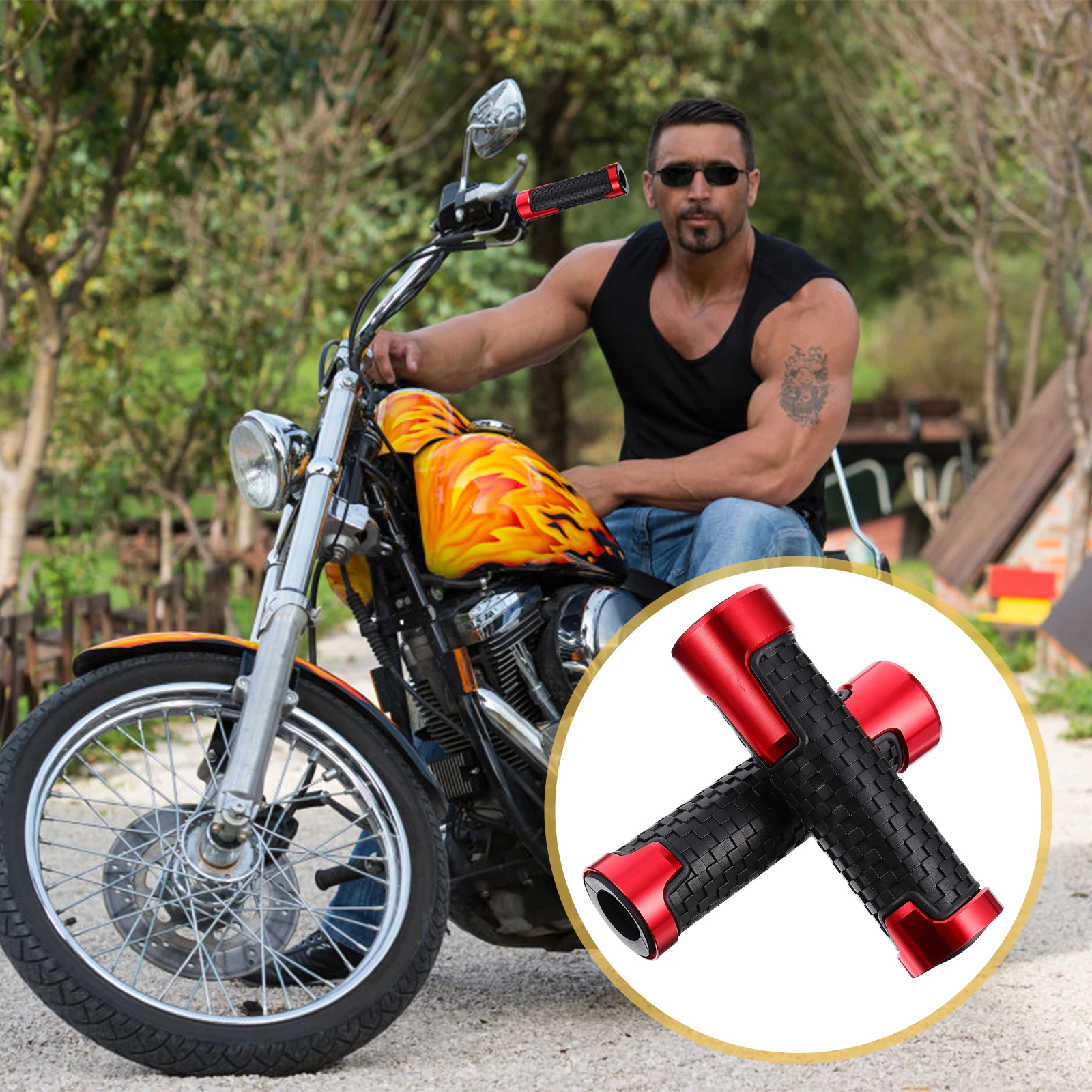 

1 Pair Motorcycle Handlebar Grips Comfortable Anti-Slip Durable Universal Fit For Motorcycles Motorbike Cycling Handle Bar