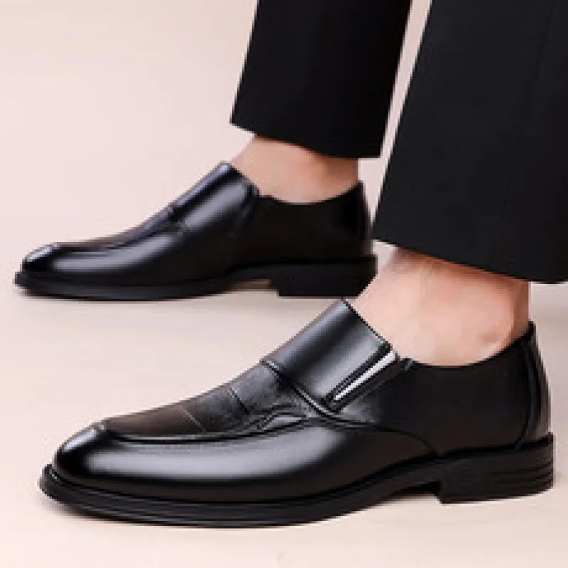 

Party boys small leather shoes men's Korean version retro British casual college style casual height increase black