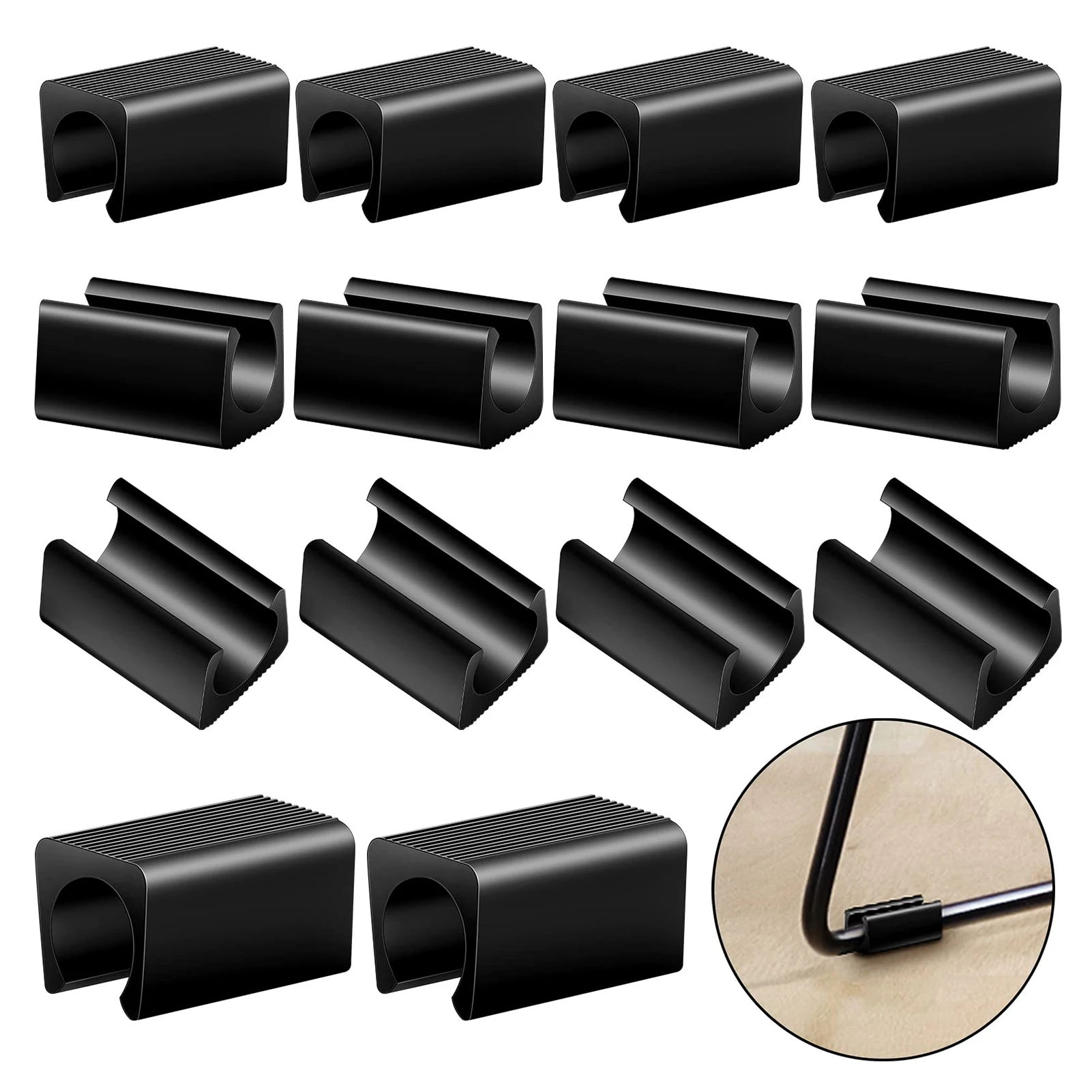 Rectangle Chair Leg Tips Silicon Floor Protectors With Rubber PVC Furniture Pads Table Chair Leg Cover With Black Pack Of 20Pcs