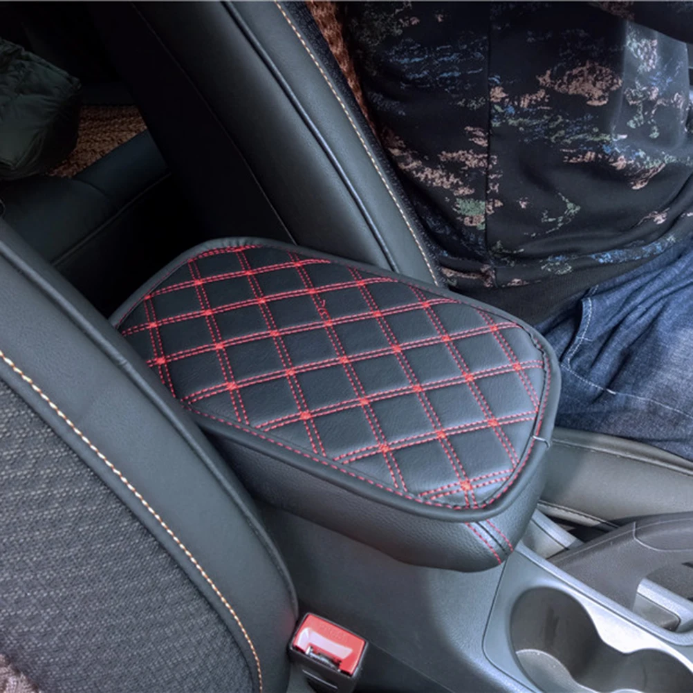 

Universal Car Armrest Box Pad Thicken Car Armrest Mat Armrest Console Box Pad Auto Arm Rest Seat Box Padding (Red String