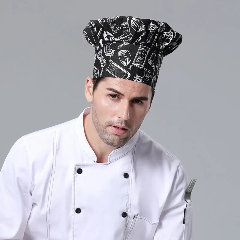 Wholesale Catering Cooking Cap Hotel Custom Logo Chef Hat Restaurant Cook Mushroom Cap Bakery Woman Waiter Work Hats